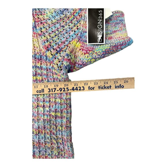 Design 365 Pink, Blue & Yellow 3/4 Balloon Sleeve Cardigan Sweater Women's XL - Picture 12 of 13